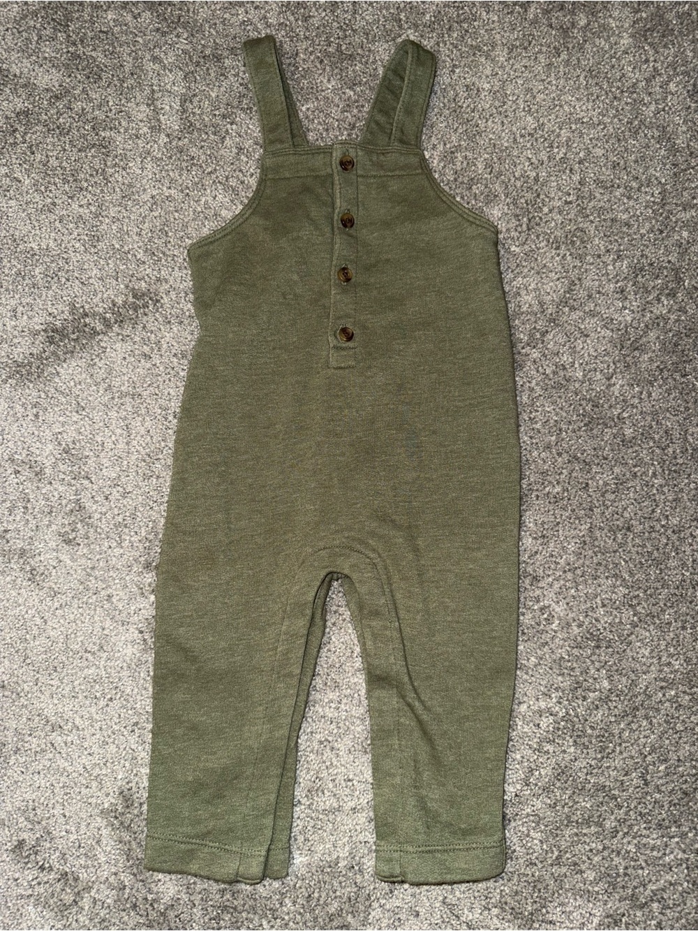 Old Navy - 12-18m olive overalls